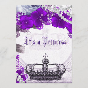 Lavande Purple Princesse Baby shower Invitation