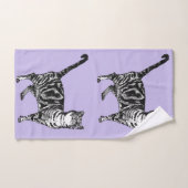 Lavande Purple Tabby Chat Chats Filles Serviette (Serviette à main)