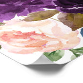 Lavande romantique Bleu Floral Mariage Affiche de  (Coin)