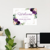 Lavande romantique Bleu Floral Mariage Affiche de  (Bureau à domicile)