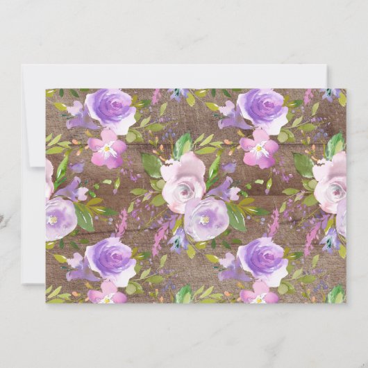 Lavande Rustique Floral BÉBÉ Douche Invitations (Dos)