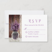 Lavande Rustique Floral Mason Jar Wedding RSVP (Devant)