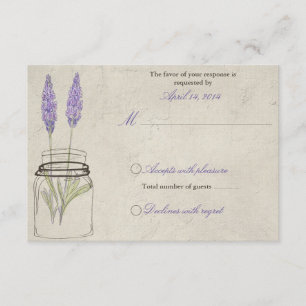 Lavande rustique Mason Jar RSVP   Mariage