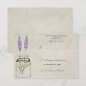 Lavande rustique Mason Jar RSVP | Mariage (Devant / Derrière)