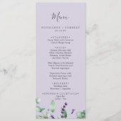 Lavande rustique | Menu Mariage violet clair (Devant)