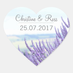 Lavande subtile, florale, autocollant mariage