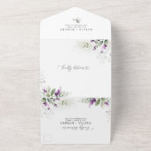 Lavande verte tout en un Faire-part de mariage (Dehors)