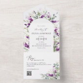 Lavande verte tout en un Faire-part de mariage (À l'intérieur)