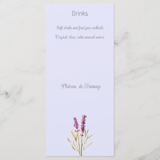 lavande vintage - carte menu (Dos)