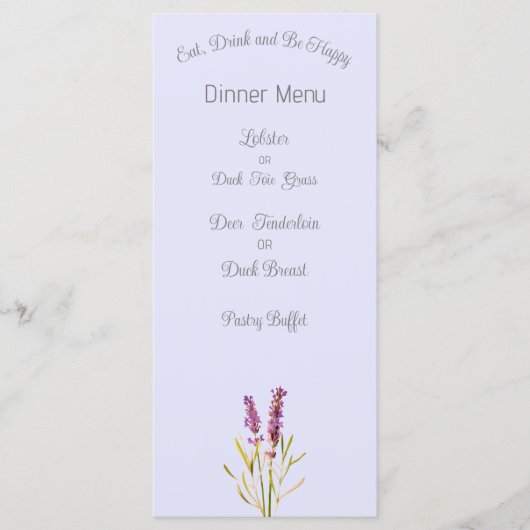 lavande vintage - carte menu (Devant)