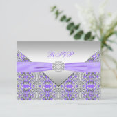 Lavande violet dentelle diamant mariage RSVP (Debout devant)