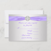 Lavande violet dentelle diamant mariage RSVP (Dos)