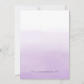 Lavande violet et argent Invitation d'anniversaire (Dos)