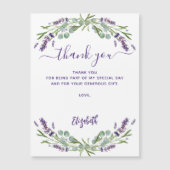 Lavande violet fleurs merci carte magnétique (Devant)