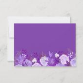 Lavande violet gris floral mariage de cadre RSVP (Dos)