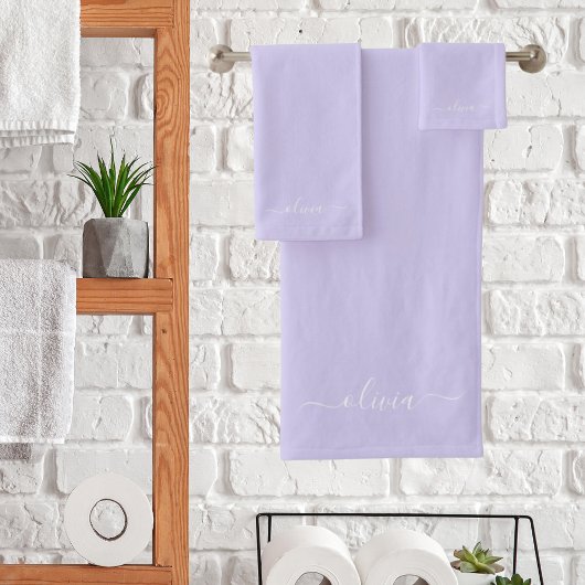 Lavande Violet Moderne Écriture Féminine Monogramm