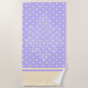 Lavande violet pois et serviette de plage jaune