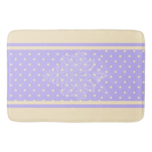 Lavande violet pois et tapis de bain jaune (Devant)