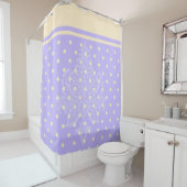 Lavande violet pois & rideau de douche jaune (En situation)