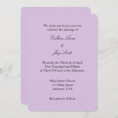 Lavande violet simple Faire-part de mariage (Devant / Derrière)