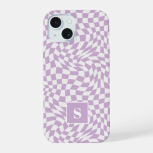 Lavande Violet Vagué À Carreaux Monogrammé