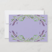 Lavande violet verdure réponse mariage RSVP (Dos)