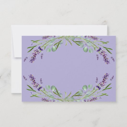 Lavande violet verdure réponse mariage RSVP (Dos)