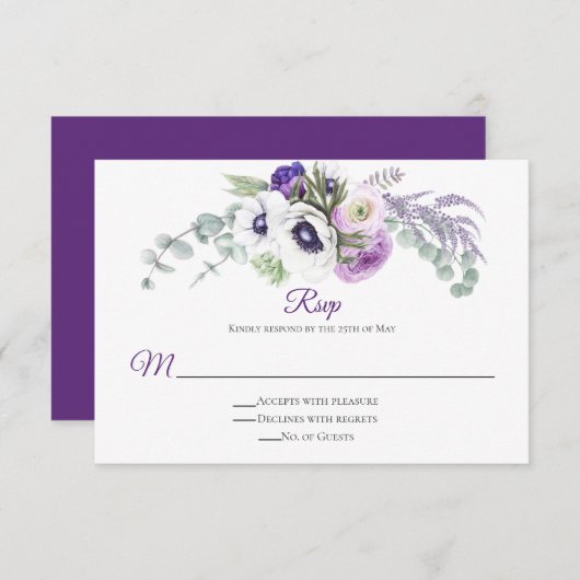 Lavande violette blanc RSVP (Devant / Derrière)