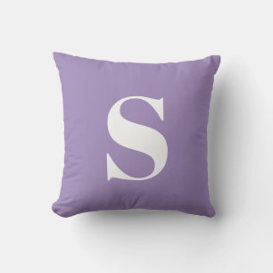 Lavande violette initiale monogramme Coussin extér