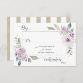 Lavande violette molle Roses or RSVP (Devant / Derrière)