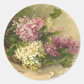 Lavander en witte schoonheid ronde sticker