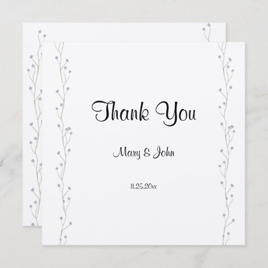 Lavander Floral Script Love Heart Wedding (Voorkant / Achterkant)