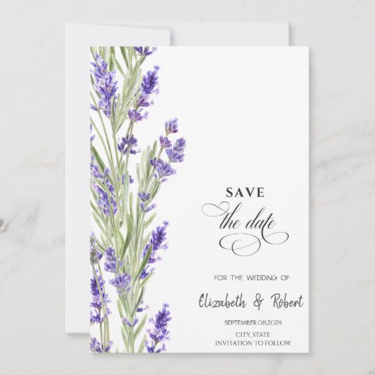 Lavander groen Bewaar de datum Save The Date (Voorkant)