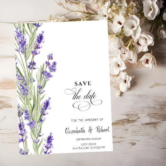Lavander groen Bewaar de datum Save The Date