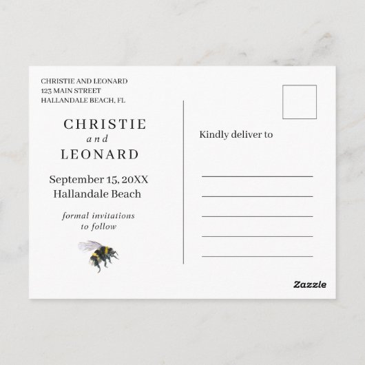 Lavander Paars eenvoudig sparen de datum Briefkaart (Achterkant)