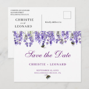 Lavander Simple Elegant Save the Date Briefkaart