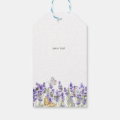 Lavander Vlinders Botanisch Baby shower Cadeaulabel (Achterkant)