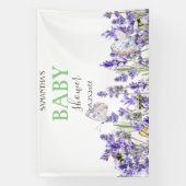 Lavander Vlinders Botanisch Baby shower Spandoek (Verticaal)