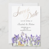 Lavander Vlinders Botanisch Save The Date (Voorkant)
