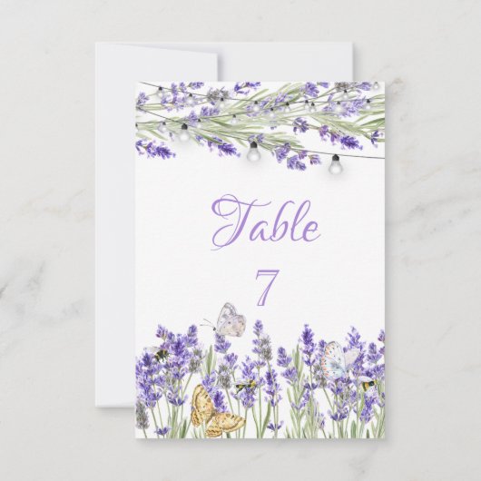 Lavander Vlinders Botanische Strijklichten Kaart (Achterkant)