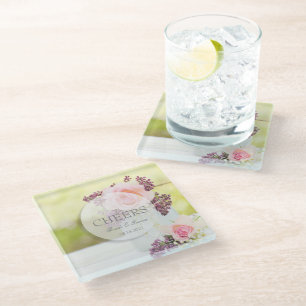 Lavaria en Rozen Vintage Wedding Cheers Glazen Onderzetter