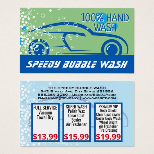 Lave-auto | Bulles de savon | Graphique automobile (Devant & derrière)