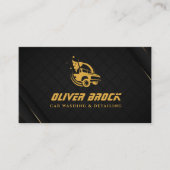 Lave-auto Carte de visite noir et or (Devant)