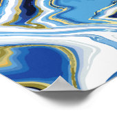 Lave bleue - Marbre - Art Abstrait - Poster (Coin)