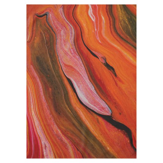 Lave coulée dans différentes nuances de nappes rou (Devant)