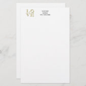 LAVE grafische tekst - Faux Gold Briefpapier (Voorkant / Achterkant)