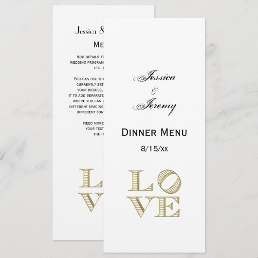 LAVE grafische tekst - Faux Gold Kaart (Voorkant / Achterkant)