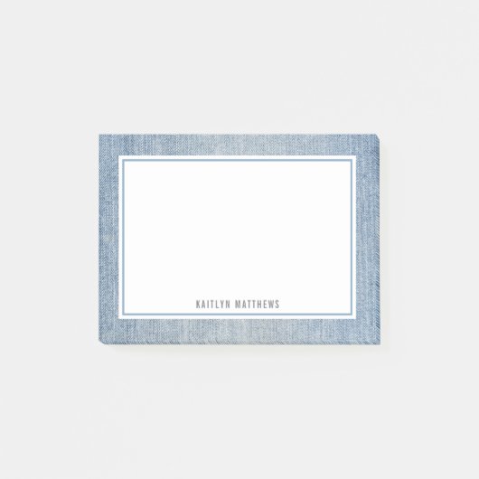 Lave-linge moderne Denim Jeans Texture Nom Post-it (Devant)