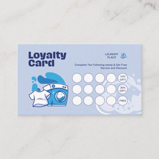 Lave-linge Moderne QR Code Carte de fidélité (Devant)