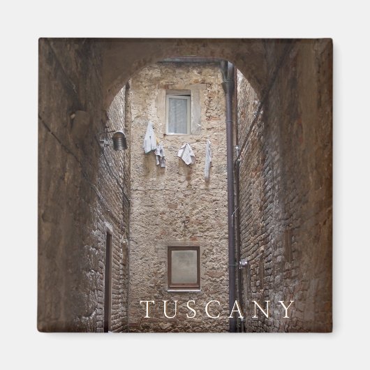 Lave-linge séché en Toscane aimant texte (Devant)